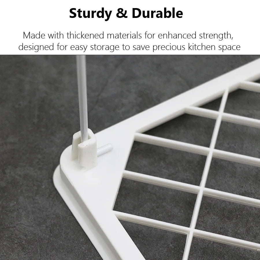 Étagère de rangement pliable, organisateur de salle de bain et de cuisine polyvalent, support de rangement peu encombrant pour armoires, comptoir