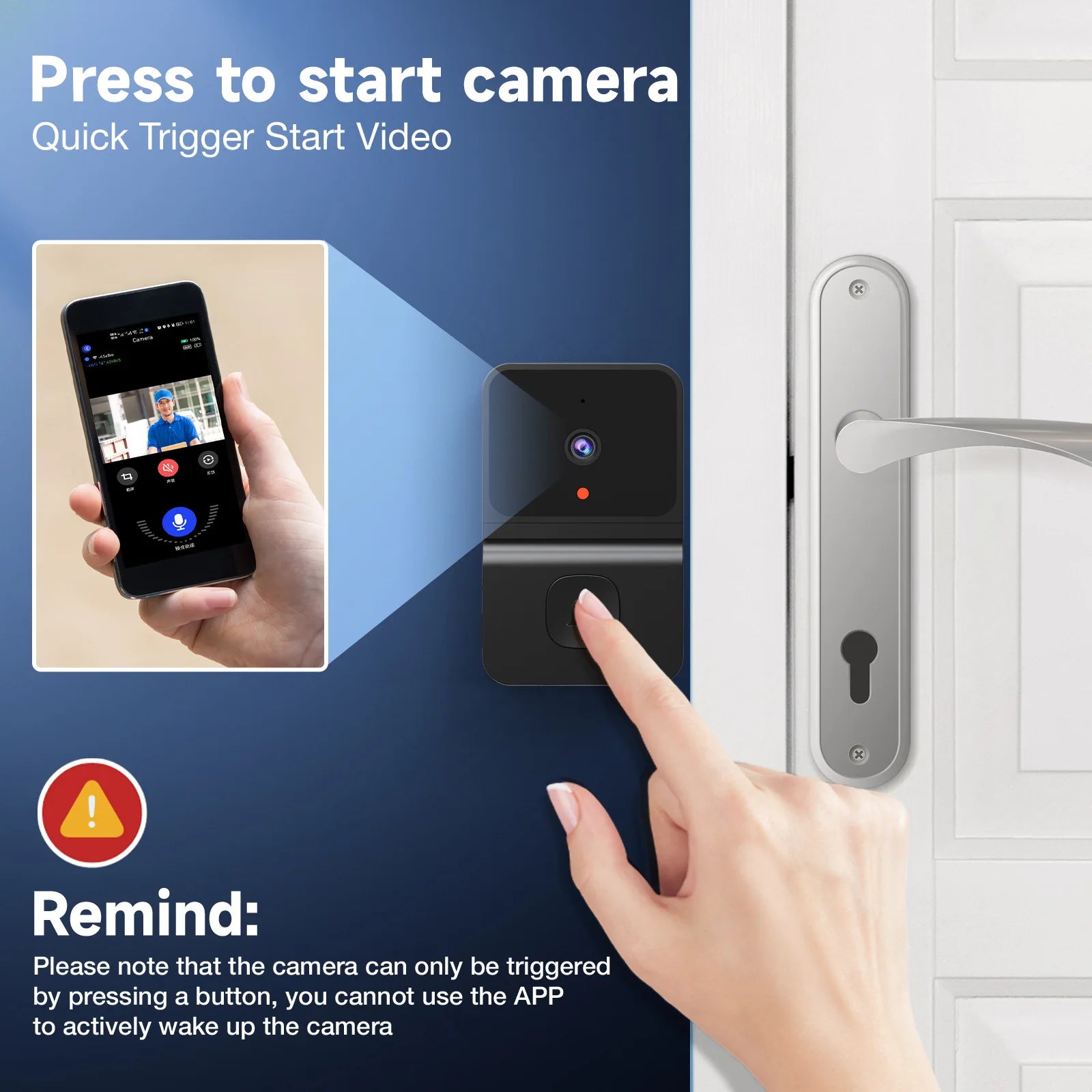 Wireless Wi-Fi Doorbell with Outdoor HD Camera, Night Vision Video Intercom, Voice Changer, Home Monitor, Security Doorbell