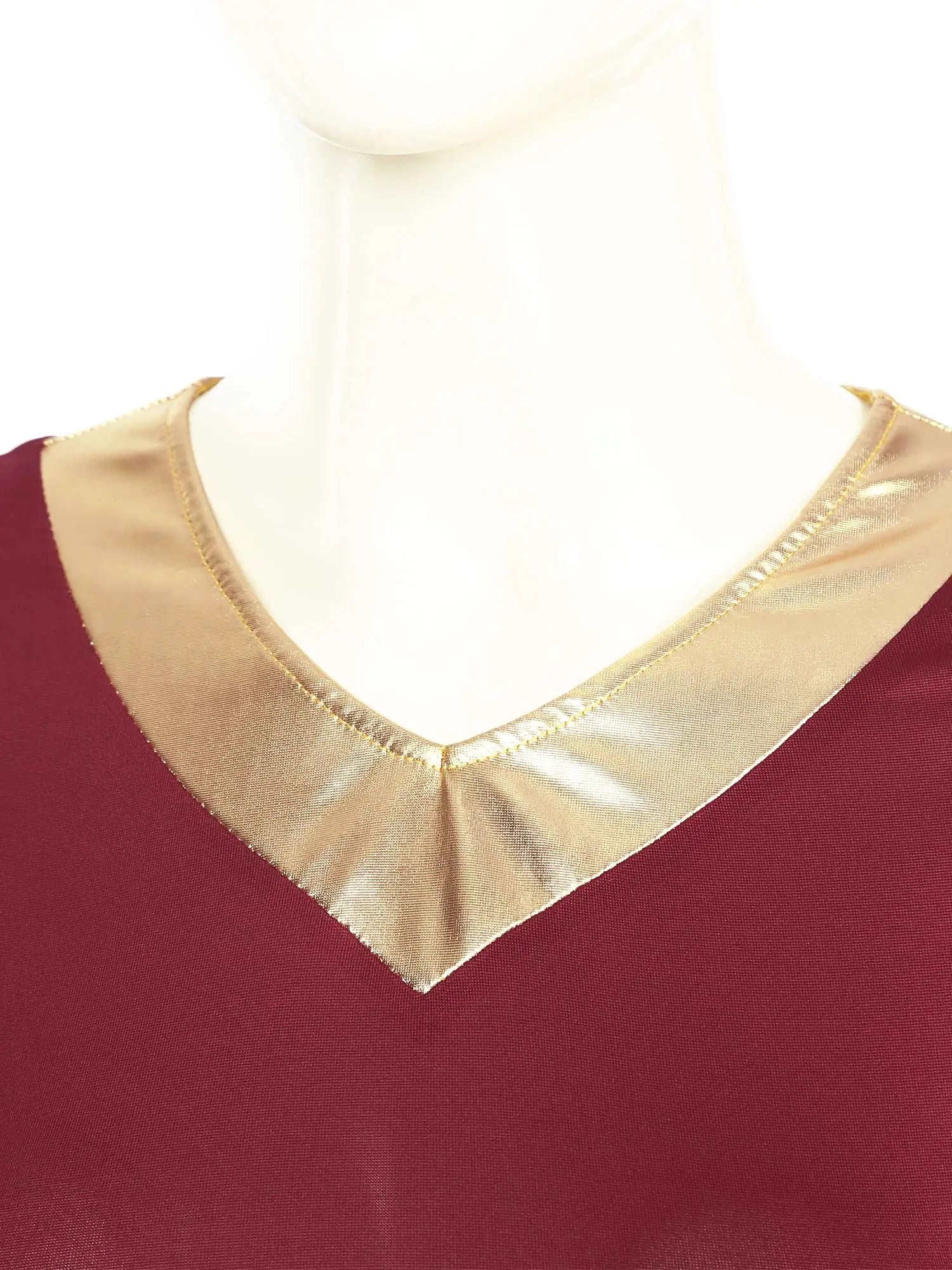 Robe de danse lyrique à manches longues pour femmes, robe à ourlet irrégulier, costume de spectacle liturgique, vêtements de danse modernes, culte de la chorale d'église