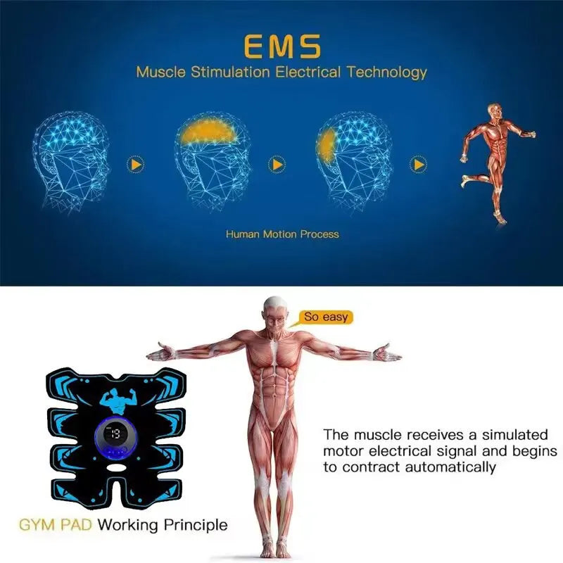 Masseur musculaire rechargeable USB bras ABS 3 en 1, coussin d'entraînement sans fil intelligent, Fitness, entraînement Abdominal, corps électrique