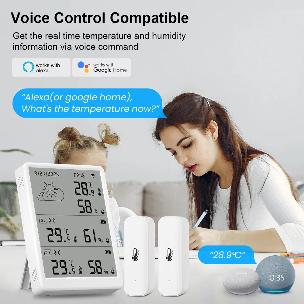 Tuya – Station météo WiFi, capteur de température, Kit thermohygromètre intelligent, passerelle Wi-Fi et thermohygromètre 433mhz avec alerte par application