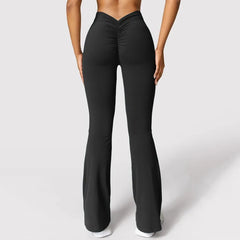 Pantalon évasé de Yoga Sexy pour femmes, taille haute, coupe en V, Push-Up, fesses, Fitness, ajustement confortable, Gym, course à pied, mode Slim