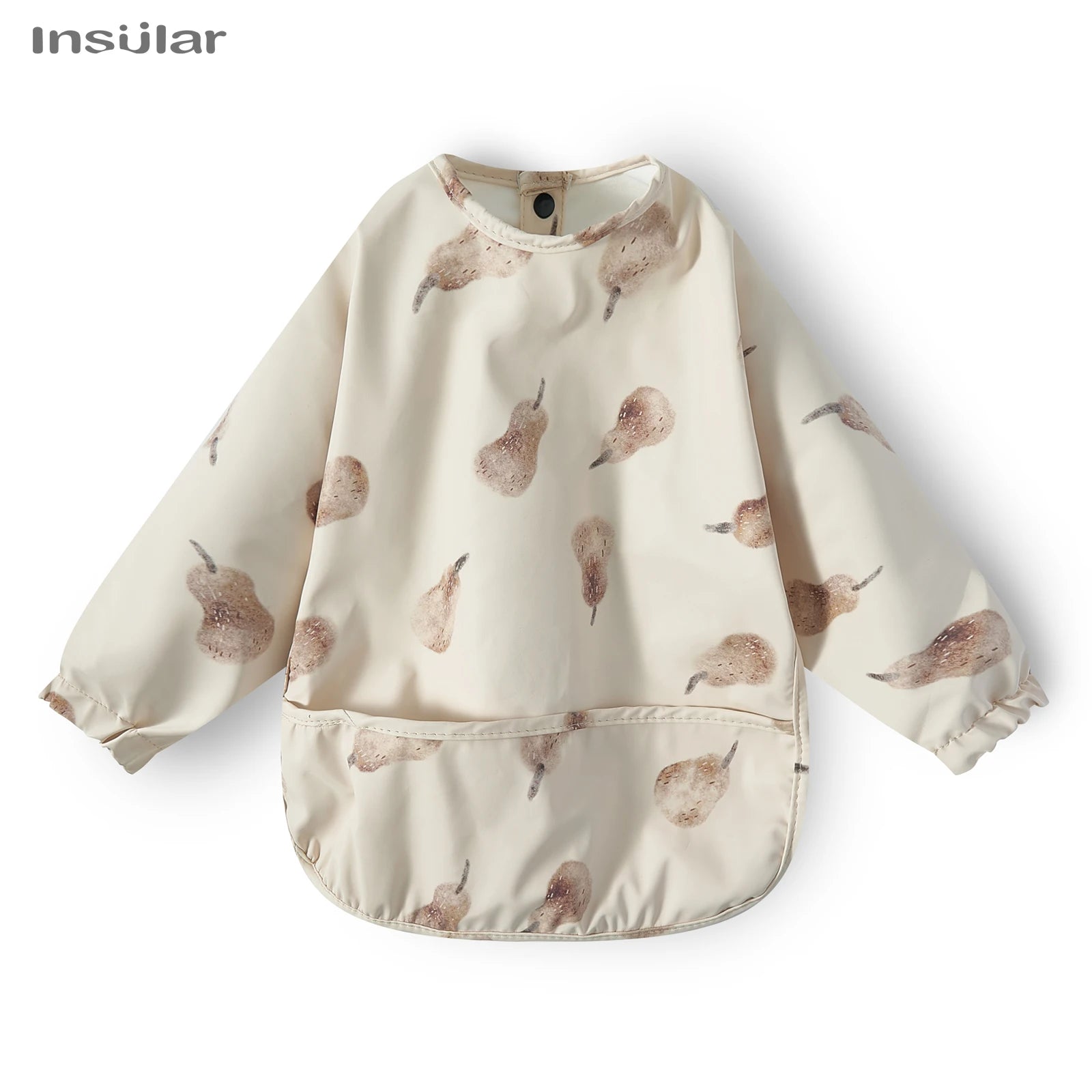 Nouveau bavoir bébé avec poche pour accessoires d'alimentation bavoirs pour enfants imperméable à manches longues bavoirs tabliers à manches longues