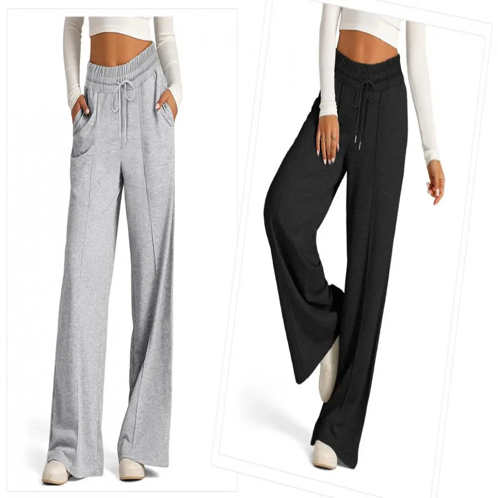 Yoga jambe droite pantalon de survêtement jambe droite femmes pantalon de survêtement ample jambe large en plein air gymnase course pantalon de survêtement décontracté