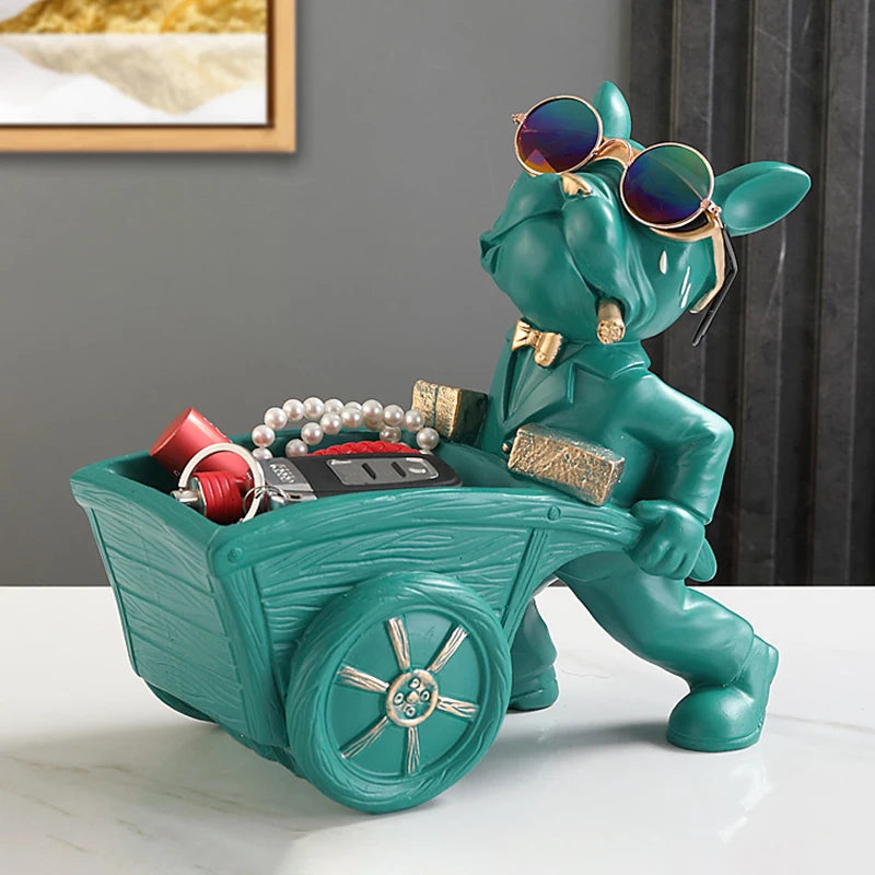 Dog Statue Storage Box, Animal Ornament, Resin Art Sculpture, Home Decoration, Study Ornament