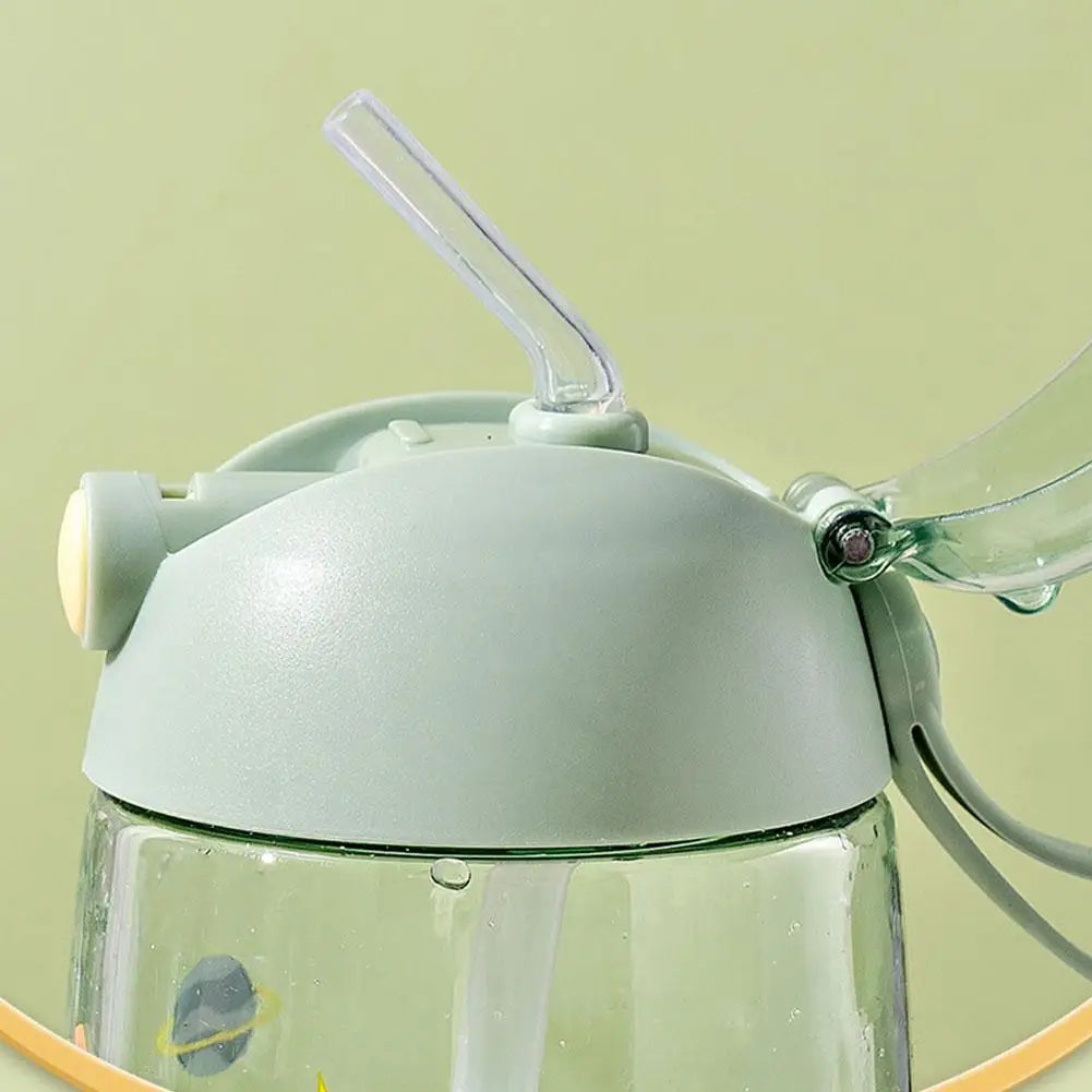 Bouteille d'eau dinosaure pour enfants avec paille en silicone, bouteille d'eau en plastique, tasse d'été pour enfants, 500ml