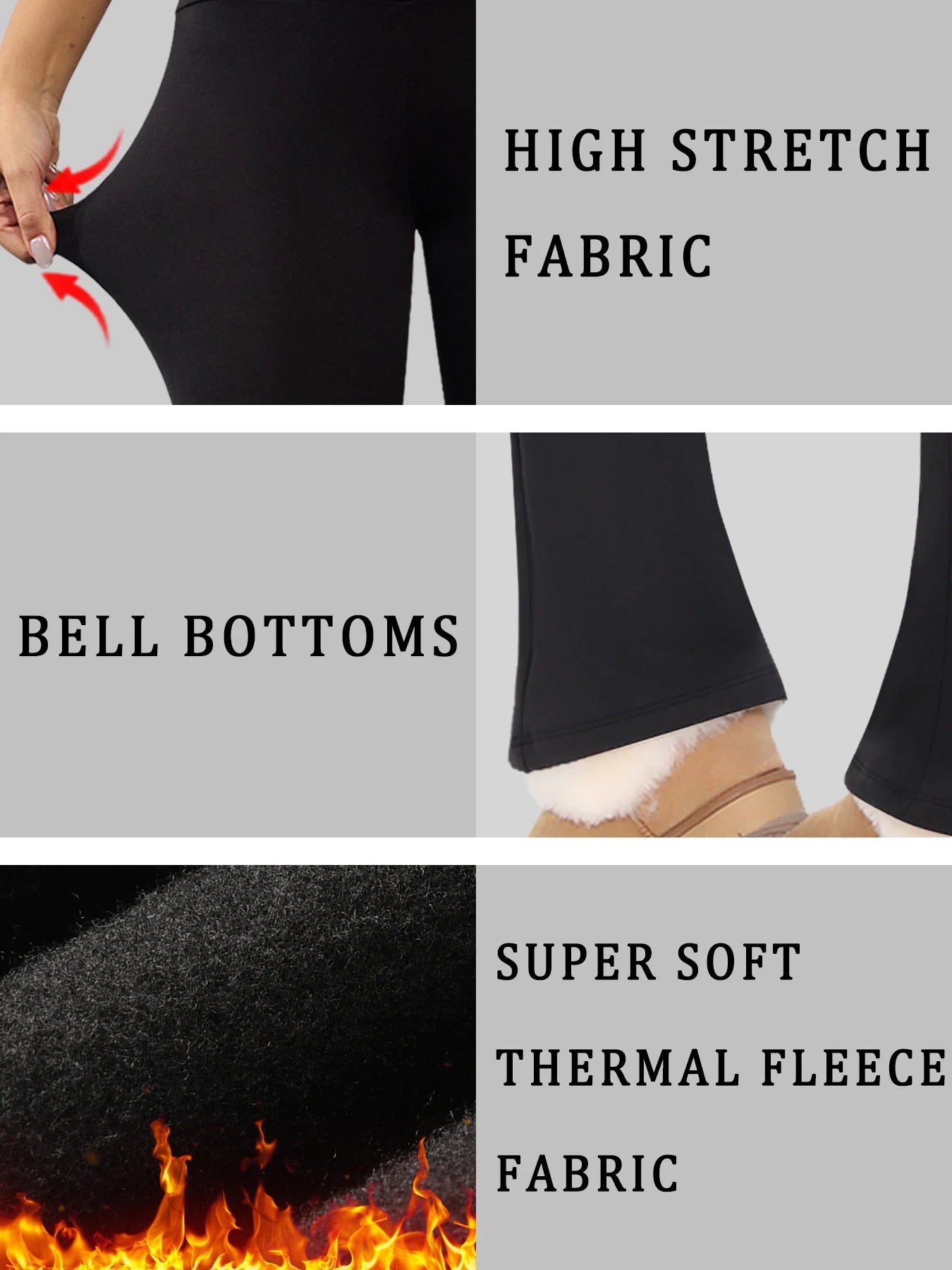 Leggings évasés en polaire taille haute pour femmes, Super doux, contrôle du ventre, pantalon Bootcut doux