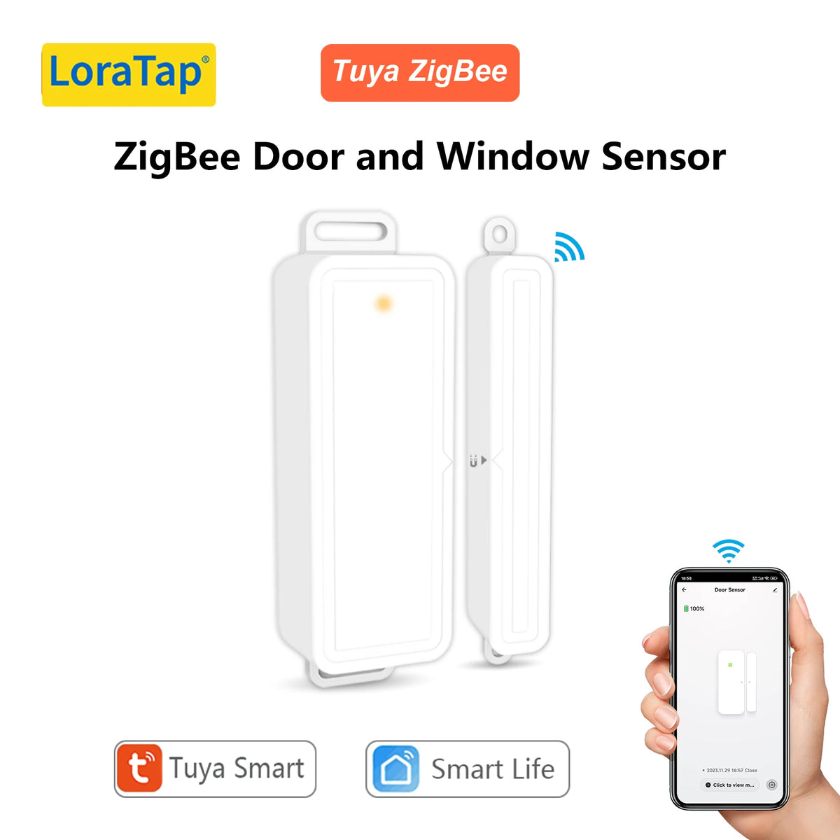LoraTap Tuya Smart Life WiFi ZigBee Door and Window Sensor Scene Switch Remote Control Alerts Detectors Home Intelligence