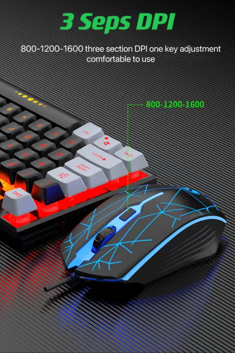 Filaire Clavier Et Souris Ensemble Usb Lumineux Mécanique Clavier Et Souris Pour PC Ordinateur Portable Jeu Bureau