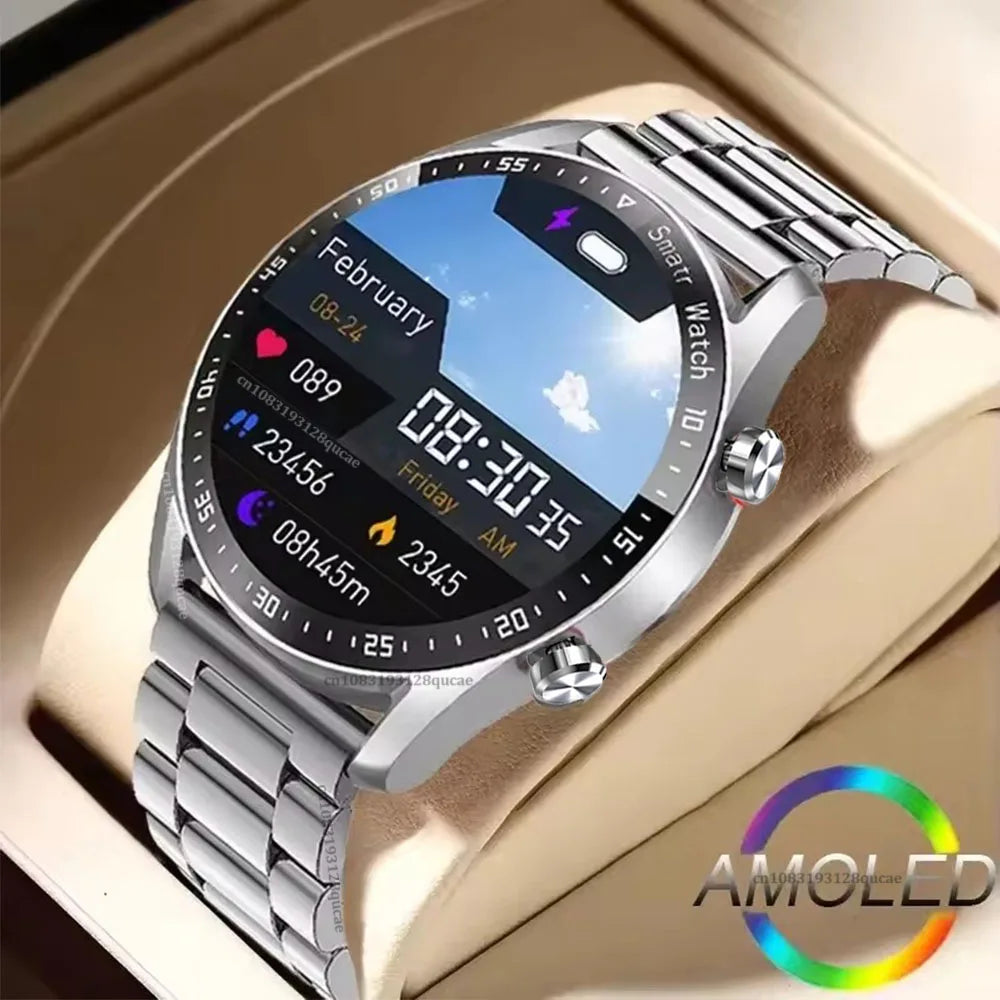 2025 nouvelle montre intelligente femmes hommes AMOLED écran Bluetooth appel plein écran tactile météo appel sport Bracelet intelligent 5ATM étanche