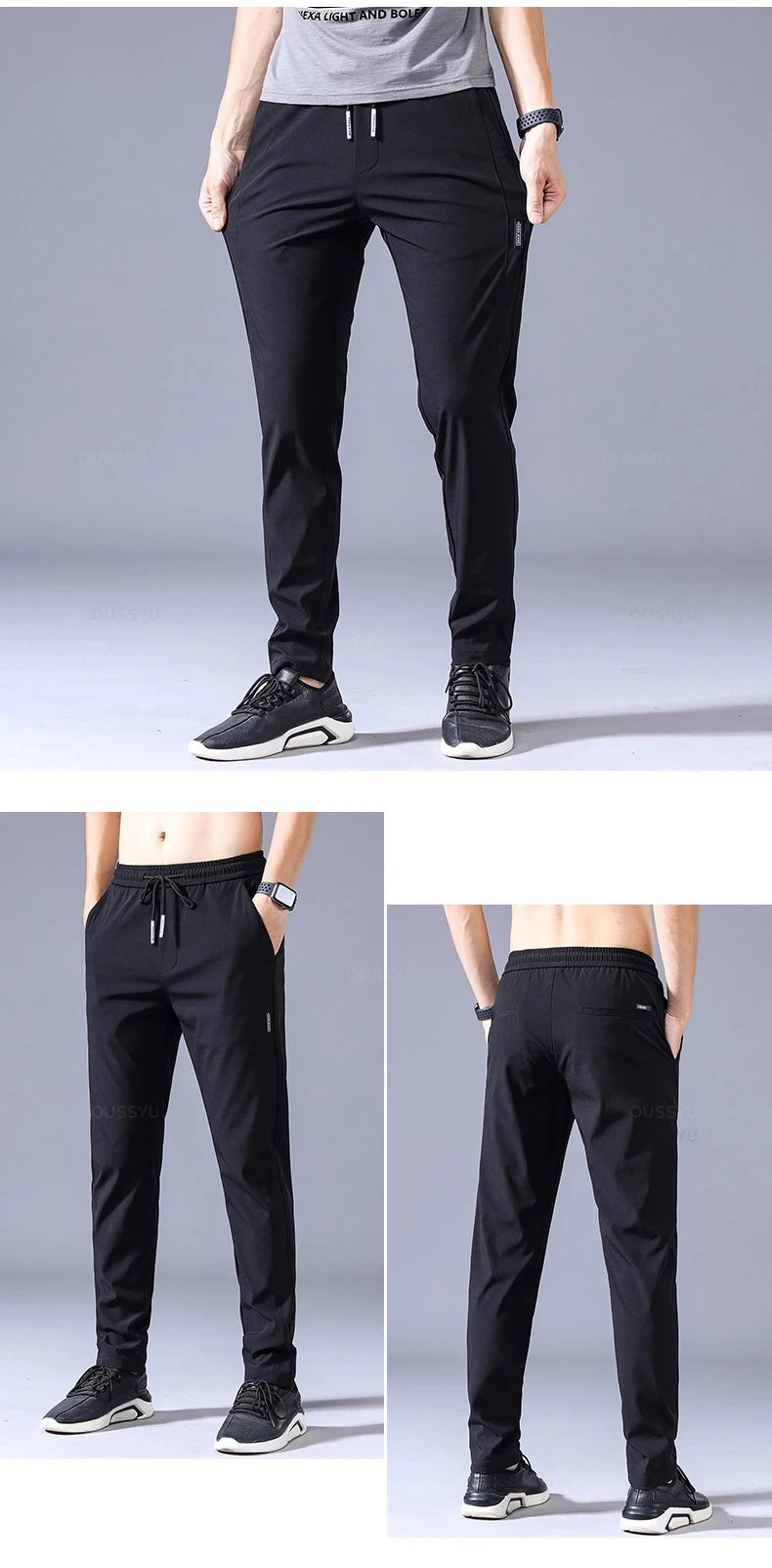 2025 Pantalon pour hommes printemps été nouveau mince vert couleur unie mode poche Applique pleine longueur Pantalon de travail décontracté Pantalon