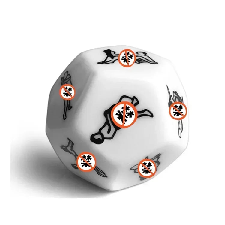 Sex toys for couples, 12 sides, fun sex dice, adult game, erotic love, sexy pose, foreplay, lovers, humor game, romantic party toy