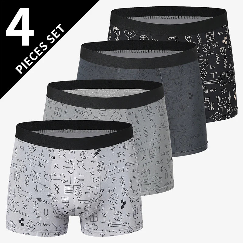 4/5 pièces taille européenne et américaine hommes imprimé mode Boyshort confortable hommes taille grande taille sous-vêtements Sexy maillot de bain