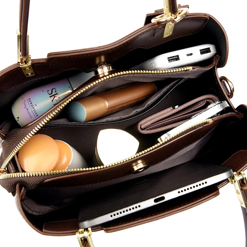 Sac à main de luxe imprimé grande capacité en cuir souple pour femmes, sac à bandoulière de loisirs de styliste pour dames