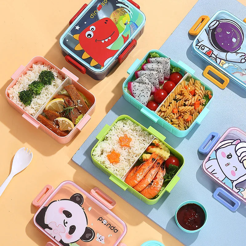 Boîte à déjeuner mignonne pour enfants, filles et garçons, avec compartiments, boîte à Bento, étanche, boîtes à collation alimentaires pour enfants, nouvelle collection 2024