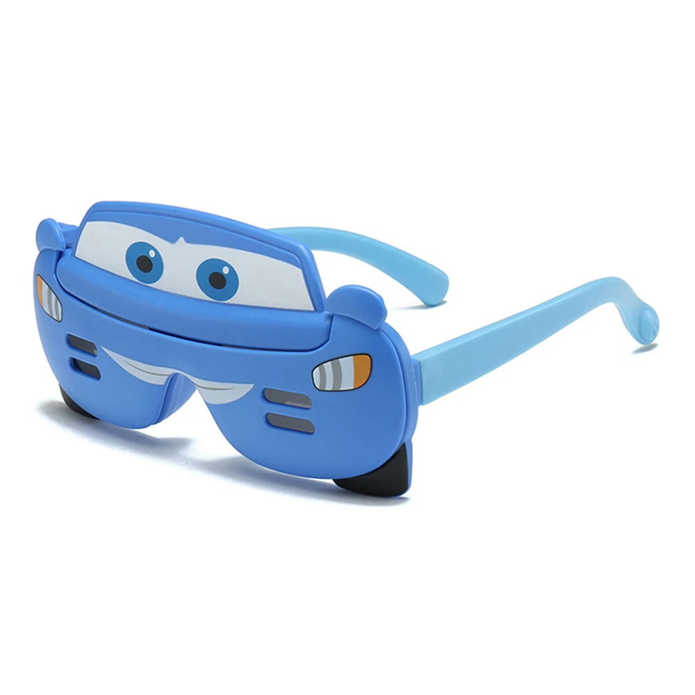 Dessin animé voiture fête polarisé enfants lunettes de soleil lunettes enfants voiture Flip couverture lunettes enfant doux protéger ombre lunettes UV400 Oculos
