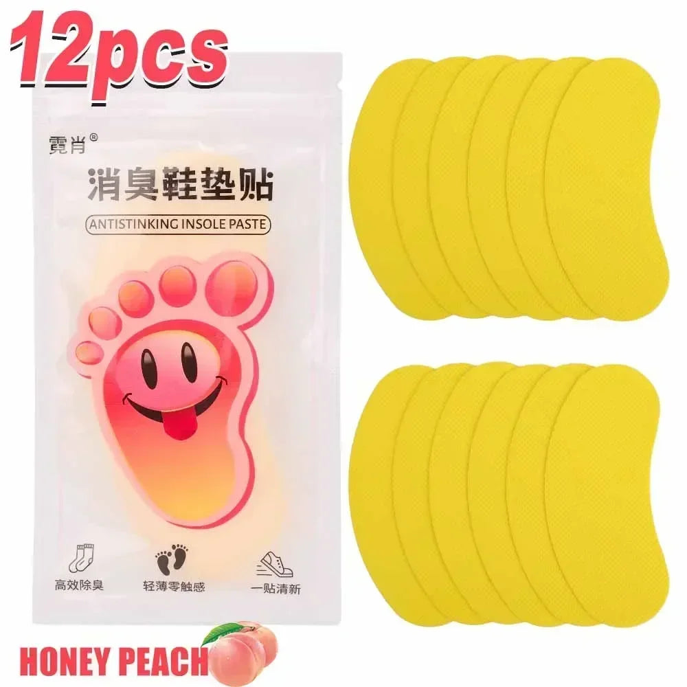 12/120 pièces chaussures déodorant autocollants déodorant pied odeur déodorants Sneaker odeur fraîche fruitée arôme semelle intérieure stérilisation autocollant
