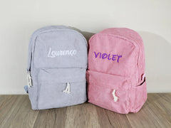 Sac d'école pour enfants, sac à dos personnalisé pour tout-petits, sac de livre pour enfants avec nom brodé, sac à dos en velours côtelé pour cadeau d'anniversaire, sac à couches