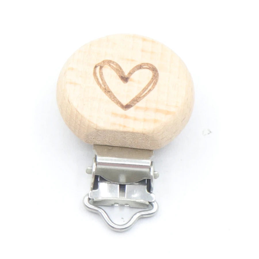 5 pièces/ensembles bébé sucette Clips sans BPA mignon modélisation hêtre attache-sucette bébé bricolage dessin animé Animal bois bûche mamelon chaîne support