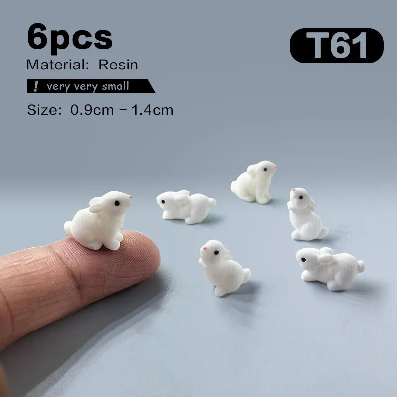 Figurine de lapin de pâques de noël, bricolage, paysage, maison, Kawaii, décor de chambre Miniature, accessoires de décoration de jardin féerique, moderne, 2025