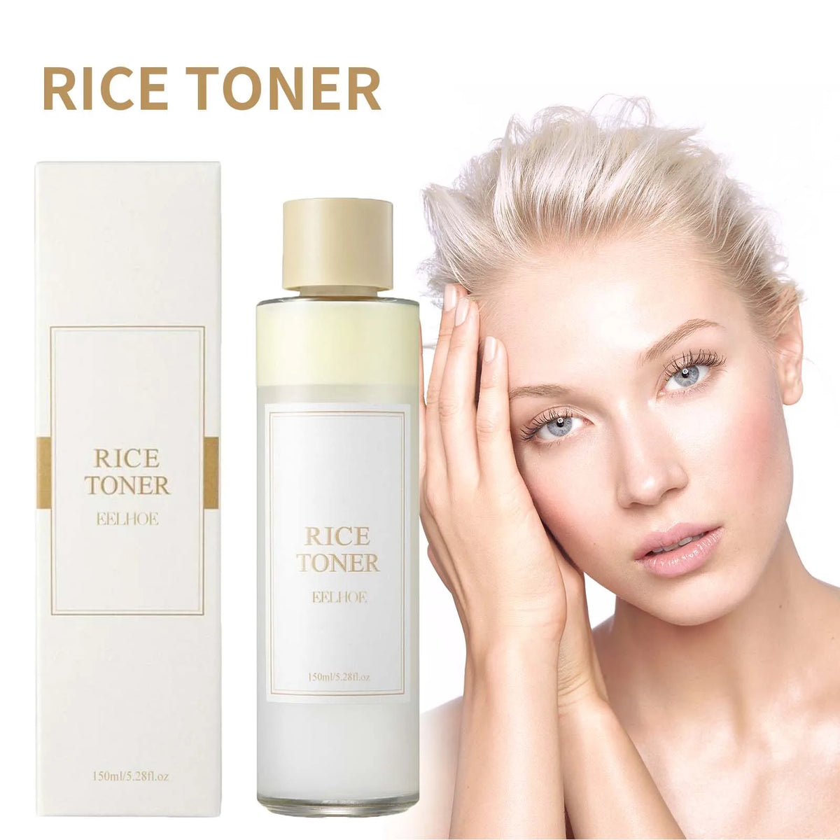 Lotion de Riz Hydratant et Raffermissant pour la Peau, Soin du Visage Apaisant et Réparateur, Barrière de Peau, Nicotinamide, Éclaircissant, 150ml