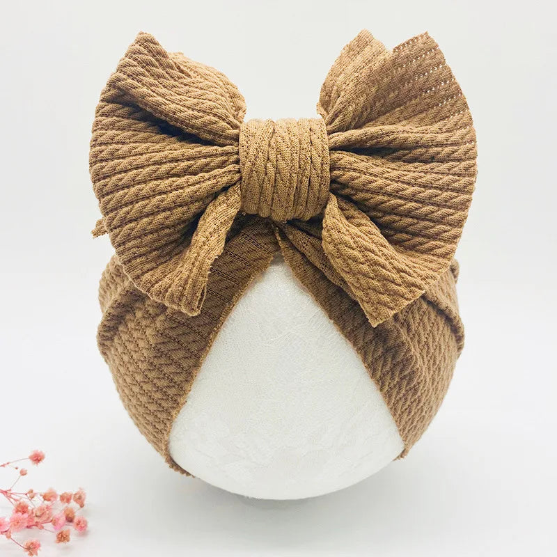 Chapeaux noués pour bébé fille, Bonnet avec nœud, Turban pour bébé, accessoires de tête pour nouveau-né, chapeau d'hiver, Bonnet chaud pour mère et enfant