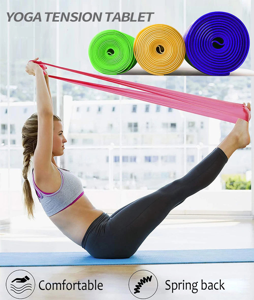 Bandes de résistance Pilates Yoga Sport entraînement Fitness exercice maison gymnastique bande élastique en caoutchouc naturel Latex Yoga accessoires