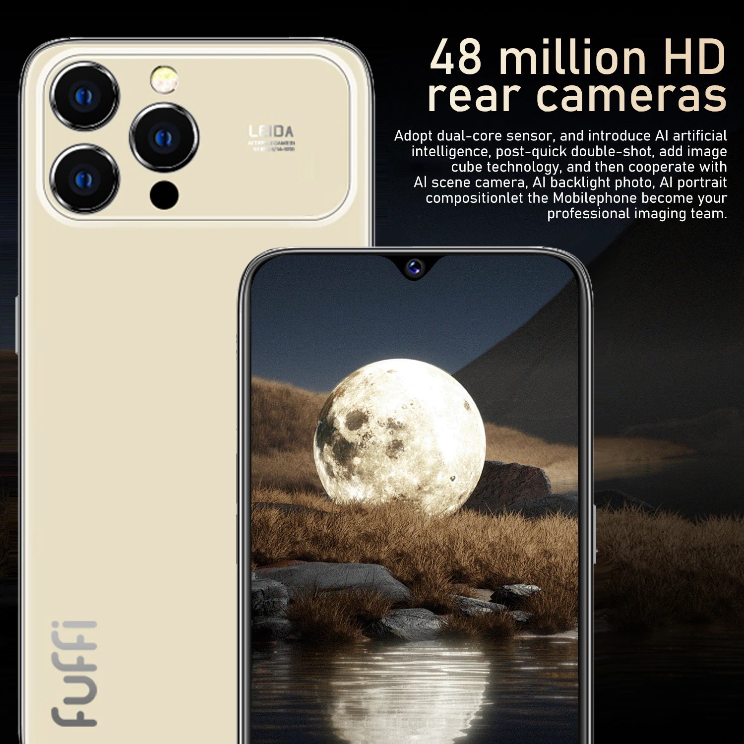 Vision mondiale 17 Pro Max Smartphone 5G Android 12 8GB RAM 512GB ROM 6.3 pouces téléphone 2280x1080HD 24 + 48MP 4 5G réseau téléphone portable