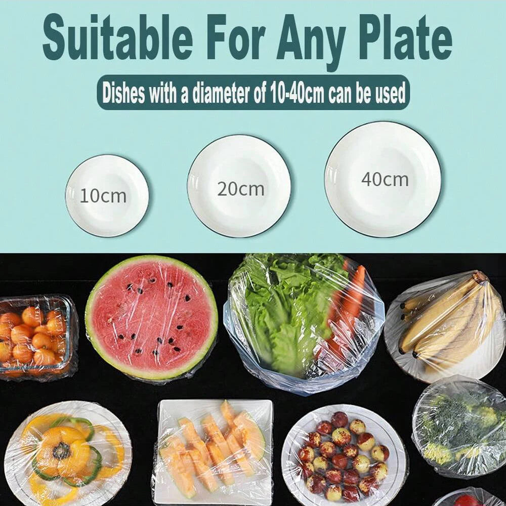 Couvercles de stockage d'emballage alimentaire réutilisables, 100 pièces, sacs pour bol, plaque élastique, couvercle en Silicone, fruits de cuisine, joint de conservation des frais en plastique
