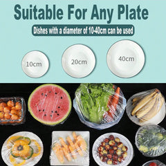 Couvercles de stockage d'emballage alimentaire réutilisables, 100 pièces, sacs pour bol, plaque élastique, couvercle en Silicone, fruits de cuisine, joint de conservation des frais en plastique