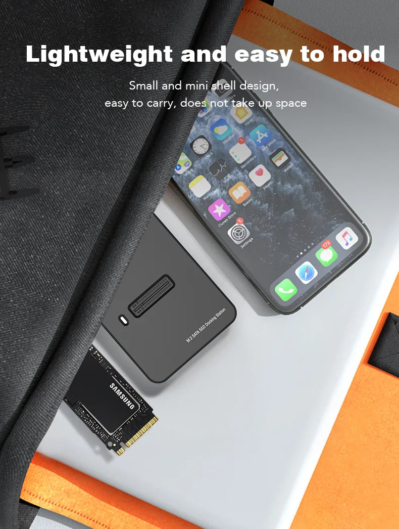 10Gbps M.2 NVMe/SATA SSD Enclosure, External Read and Write Docking Station for PC, 4TB Dual Protocol Solid State Adapter