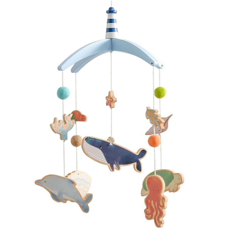 Hochets pour nouveau-né de 0 à 12 mois, jouets en feutre doux, cloche de lit de baleine, berceau Mobile suspendu, carrousel Musical, jouet pour garçons et filles, cadeau