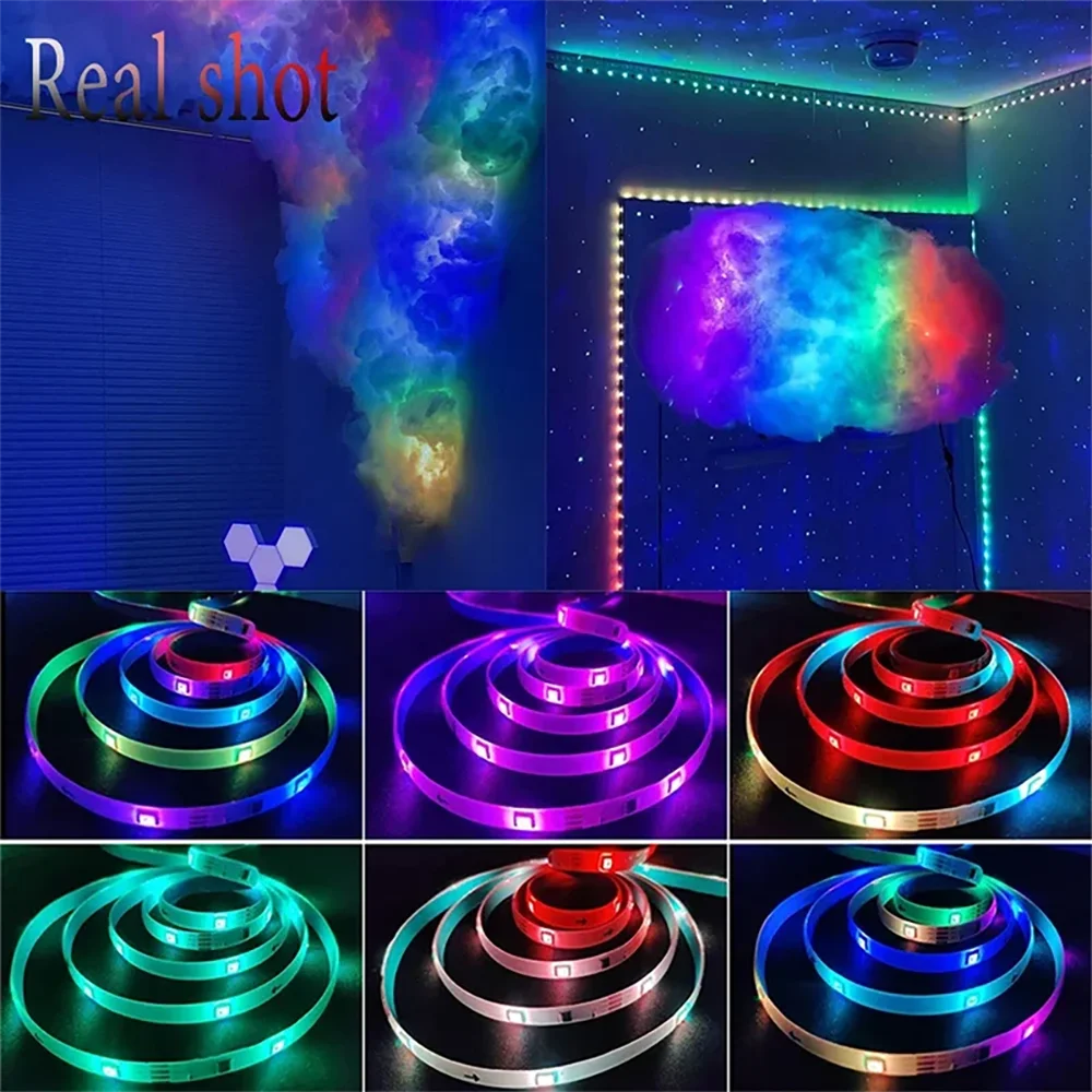5V USB RGB 5050 LED strip light, Bluetooth app control, suitable for decorating bedrooms and children's rooms