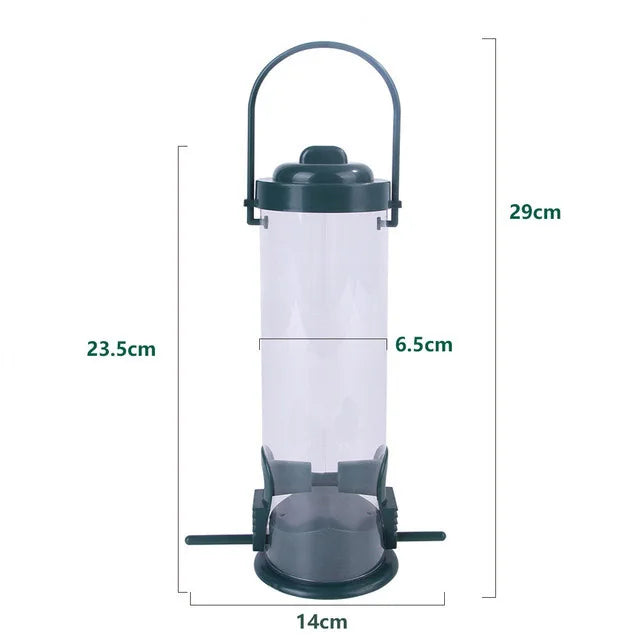 Pet bird feeder, outdoor hanging food dispenser, multiple holes, small bird feeder, automatic foot feeder, bird supplies