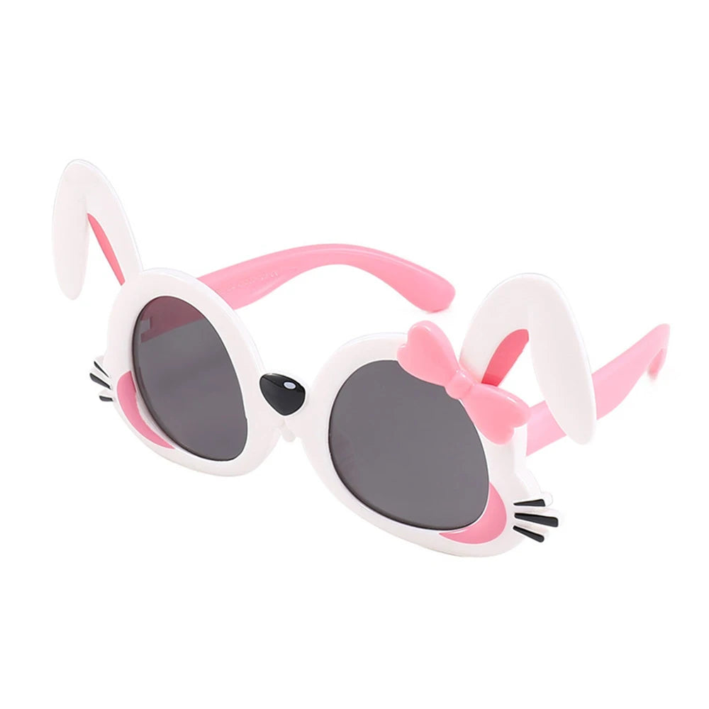Nouvelles lunettes de soleil en forme de petit lapin pour filles, lunettes de soleil pour enfants de dessin animé étranger, photo de bébé, lunettes de soleil super mignonnes