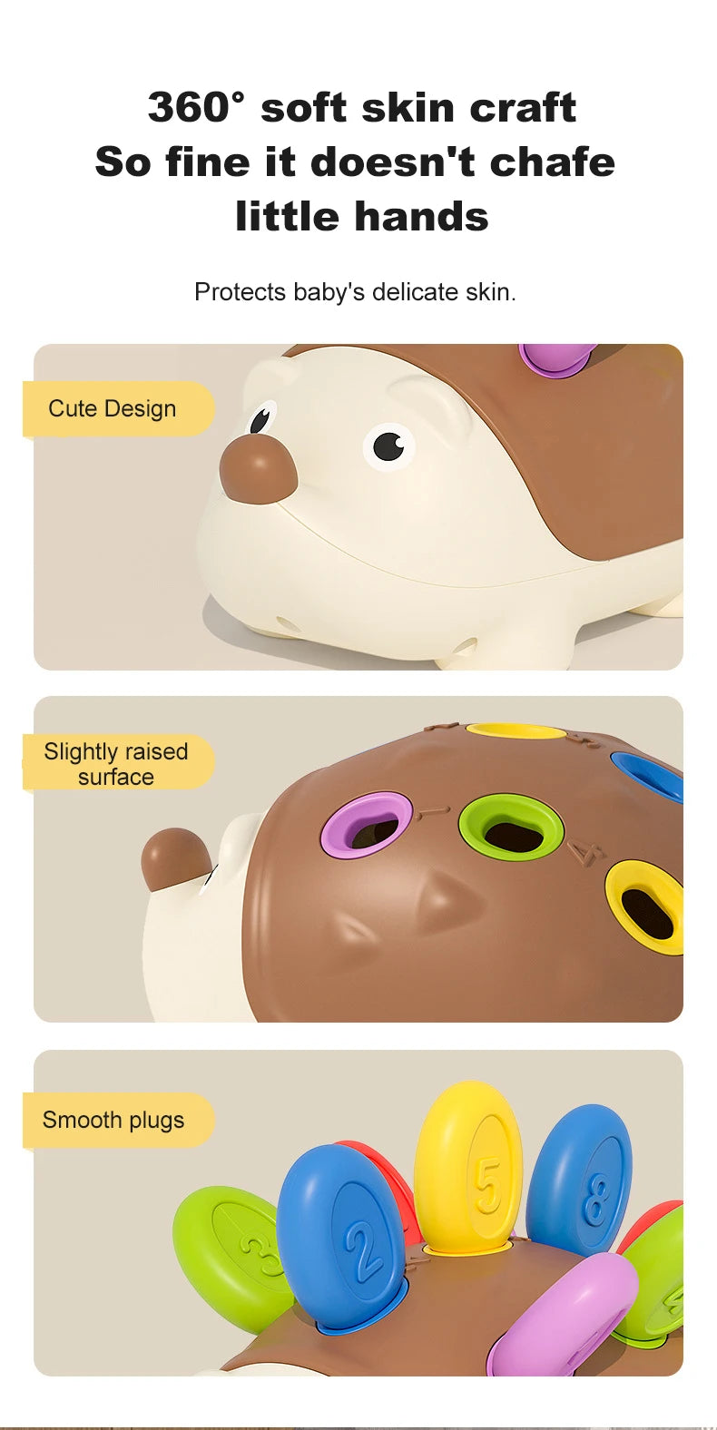 Jouets Montessori pour tout-petits, jouets sensoriels et motricité Fine pour enfants âgés de 18 mois, activités d'apprentissage, jeux éducatifs de hérisson