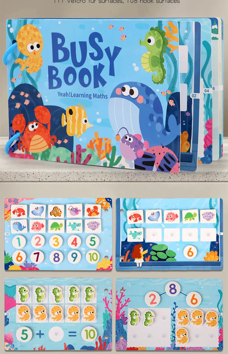 Livre Montessori pour bébé, mon premier livre silencieux, jouet éducatif pour l'apprentissage précoce, jeu assorti pour bébés de 2 à 3 ans