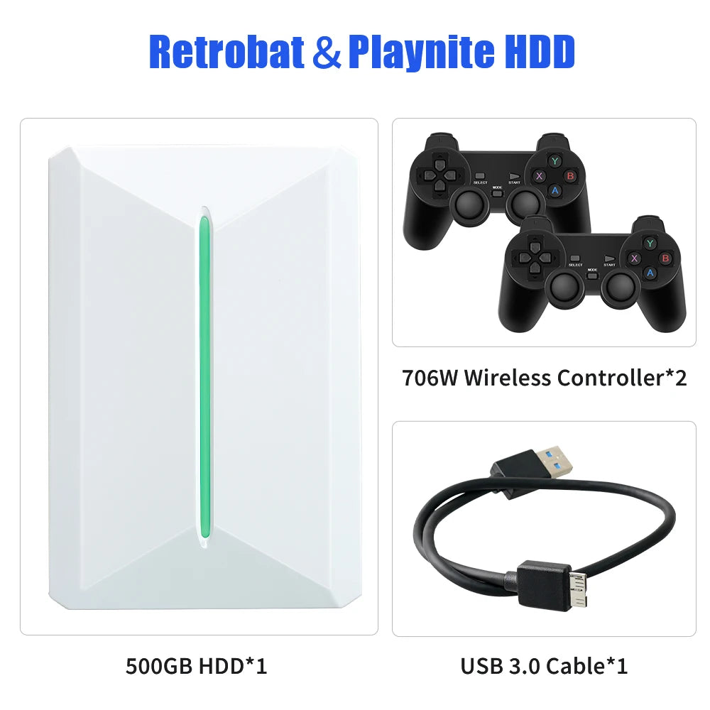 Retrobat & Playnite System HDD Console de jeu rétro pour PS3/PS2/WIIU/WII/Switch/MAME 50 + émulateurs 38293 jeux et 42 jeux PC AAA pour PC