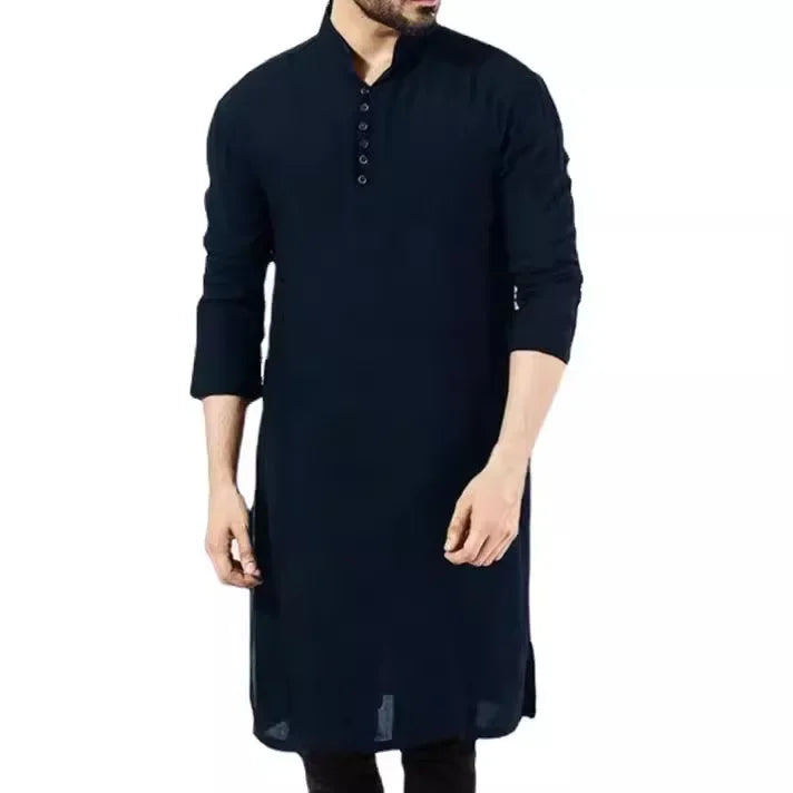 Abaya-Robe à manches longues pour hommes, chemise islamique, caftan élégant, pakistanais, vêtements indiens, Eid musulman, S-5XL