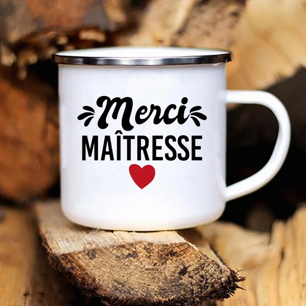 Tasse émaillée de remerciement, cadeau d'urgence pour les amateurs de café, cadeaux originaux pour les enseignants, cadeau de fin d'année scolaire, surprise pour l'enseignant