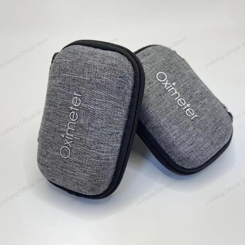 JUSTLANG – boîte de rangement d'oxymètre renforcé, pour pouls du bout des doigts, luxe, Saturation en oxygène dans le sang, moniteurs à fermeture éclair, étui pour la maison