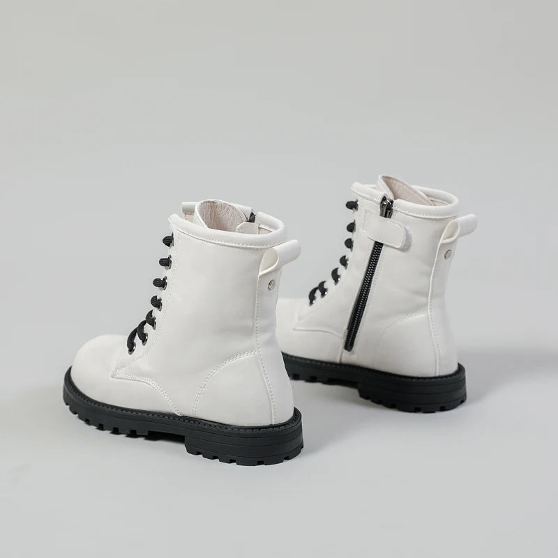 Bottes d'équitation pour enfants, chaussures de marque blanches, souples et décontractées à plateforme, nouvelle collection automne