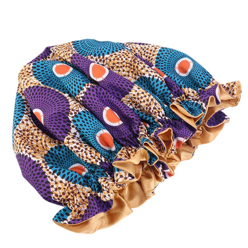 Bonnet de nuit élastique pour enfants, imprimé africain, Turban doublé en Satin, chapeau de nuit, Turban pour enfants, outils de coiffure