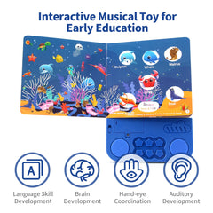 Livres Audio électroniques pour enfants, livres cognitifs avec mélodie et lumières, sons de batterie, jouets éducatifs interactifs préscolaires