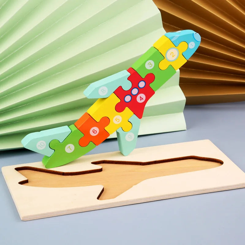 Puzzles en bois Montessori pour enfants, jouets Montessori pour tout-petits de 2 3 4 5 ans, Puzzle 3D, jouet éducatif dinosaure