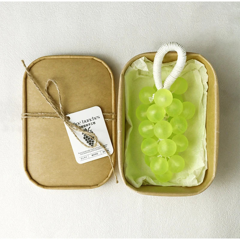Barre de savon faite à la main, bouquets de raisin perlé, bain, lavage, nettoyage et boîte cadeau nourrissante, savon, Extraction de plantes, élimine la saleté douce