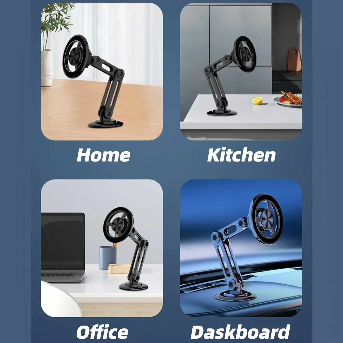 360 °   Support métallique rotatif, Support magnétique puissant pour téléphone de voiture, Support de téléphone pliable, Support magnétique pour évent, Support GPS pour téléphone
