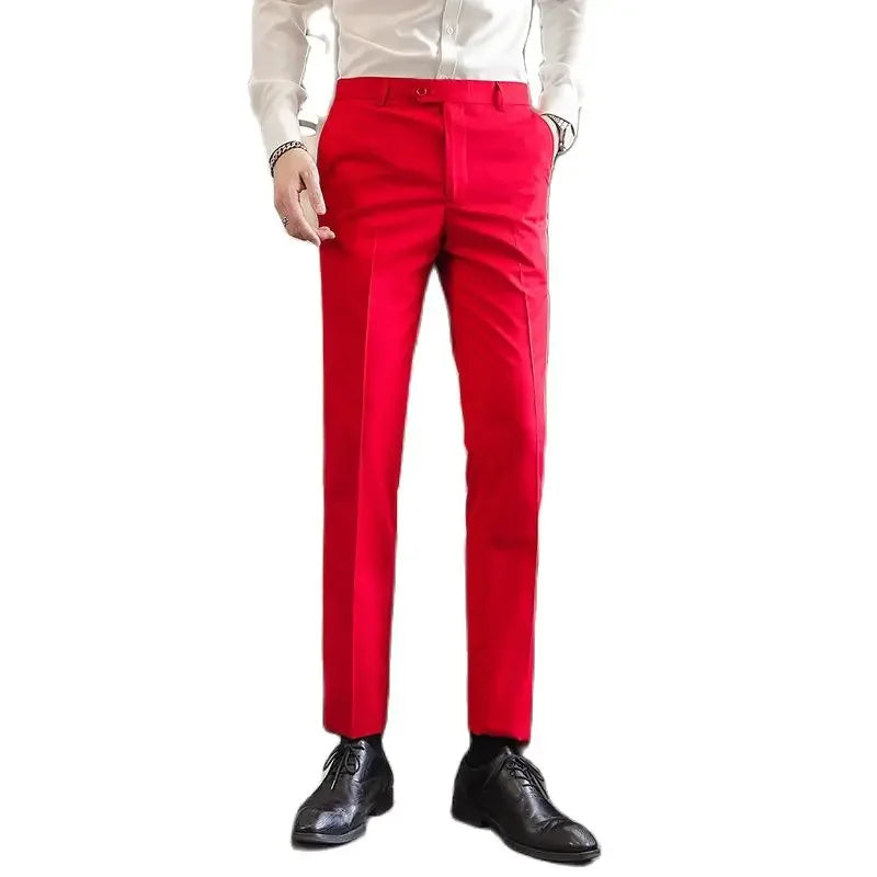Pantalons formels hommes 2024 nouveau élégant homme bureau travail pantalon décontracté élastique coton pantalon hommes 17 couleurs pantalons Hombre