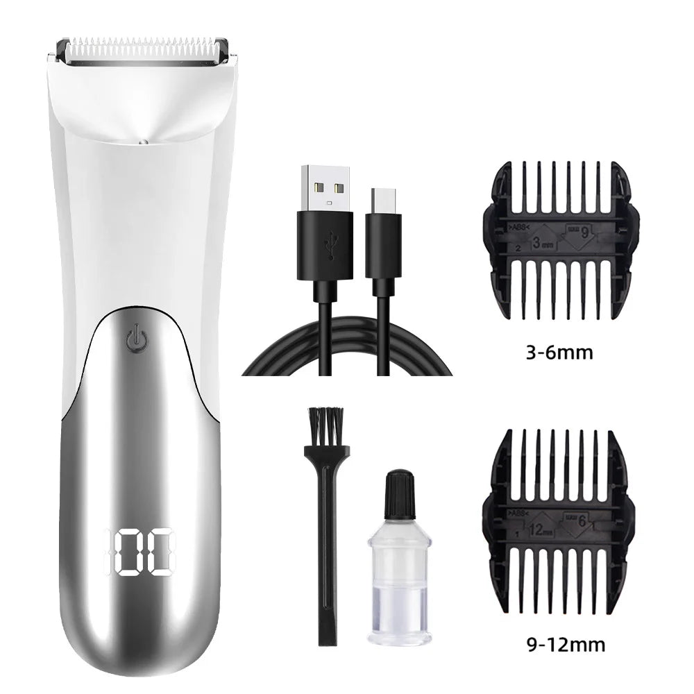 Tondeuse à cheveux pour hommes, tondeuse à boules électrique, comprend 2 accessoires de protection, tête de lame en céramique, rasoir humide et sec