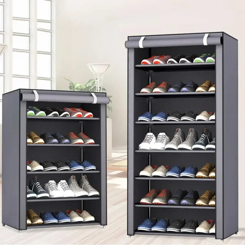 Étagère à chaussures en tissu anti-poussière, armoire à chaussures multicouche non tissée, support de rangement Simple, armoires peu encombrantes pour la maison, étagère à chaussures